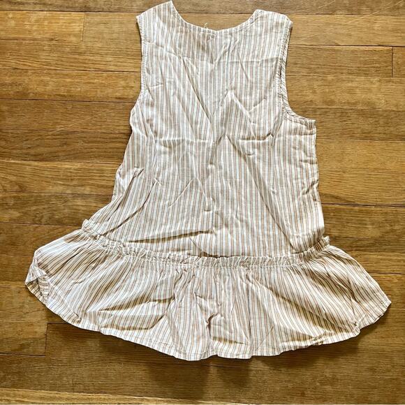 NWT Japna tan and cream v-neck peplum tank top blouse shirt size small S b20 - Picture 5 of 5